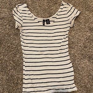 Tight-fitting striped tee